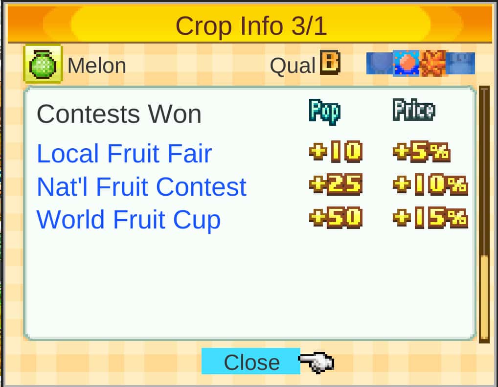 Kairosoft Pocket Harvest Winning Contests Bonus Gold